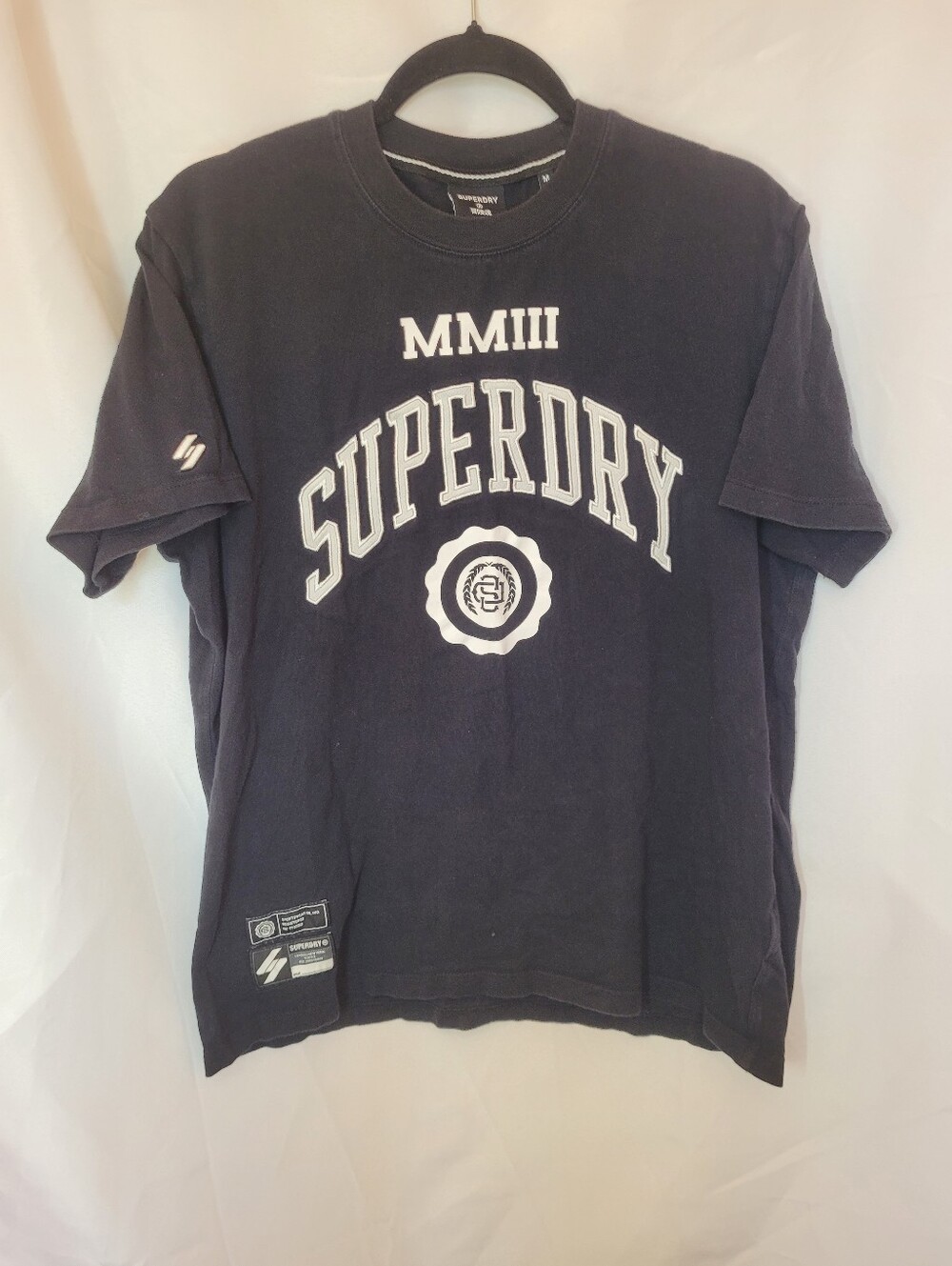 Superdry Men's  Black Short-Sleeve T-shirt Embroidered Logo Medium
